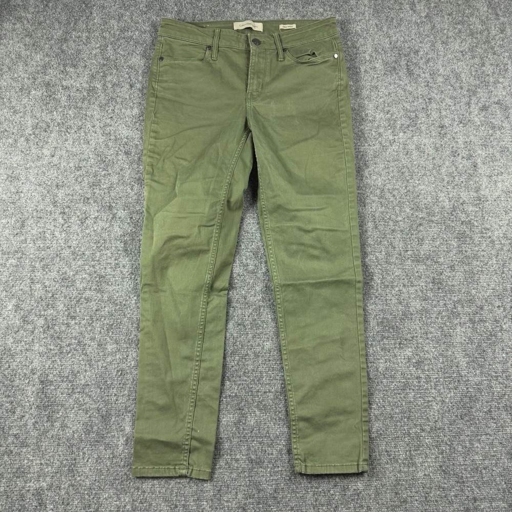 Calvin Klein Jeans Ankle Skinny Womens 6 Green Mid Rise Stretch Casual‎ Pants